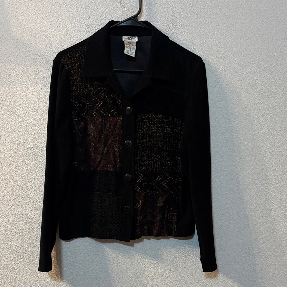Liz Baker Black and Brown Patterned Jacket